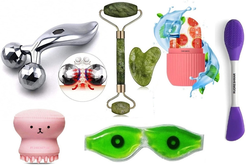 RUDRESHWAR Jade Roller Face Massager, 3D Massager,