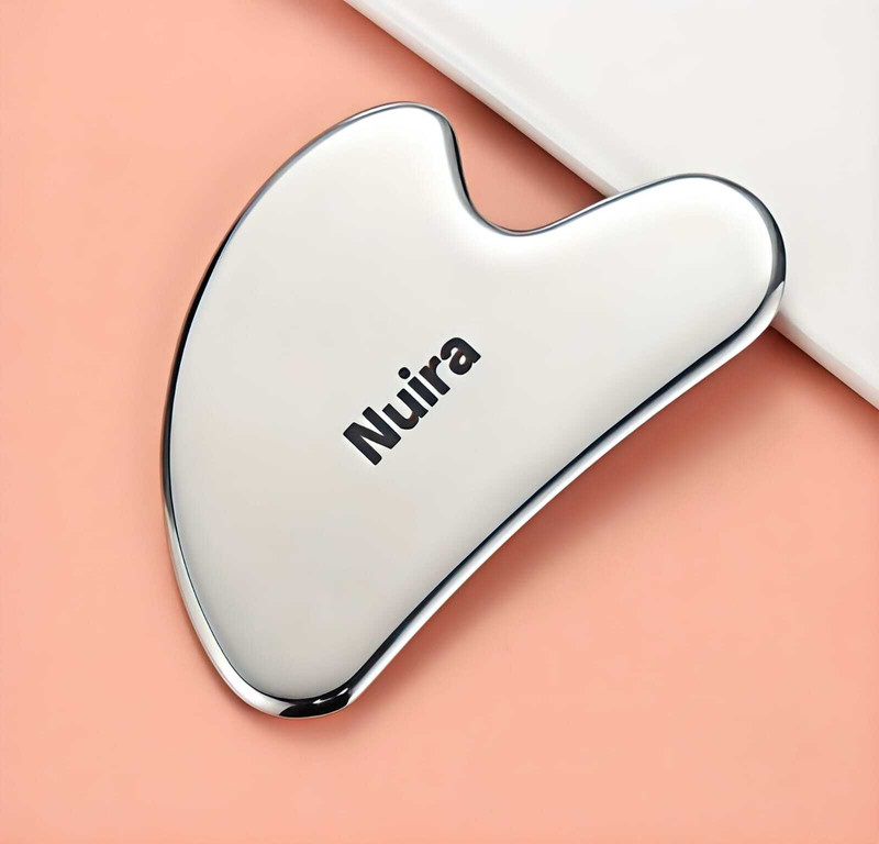 nuira Premium Stainless Steel Gua Sha Massage Tool – Facial & Body Scraping Therapy