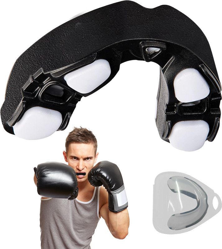 HANNEA Mouth Guard Sports with Case for Adults and Teens Ideal for Boxing MMA Mouth Guard(Black)