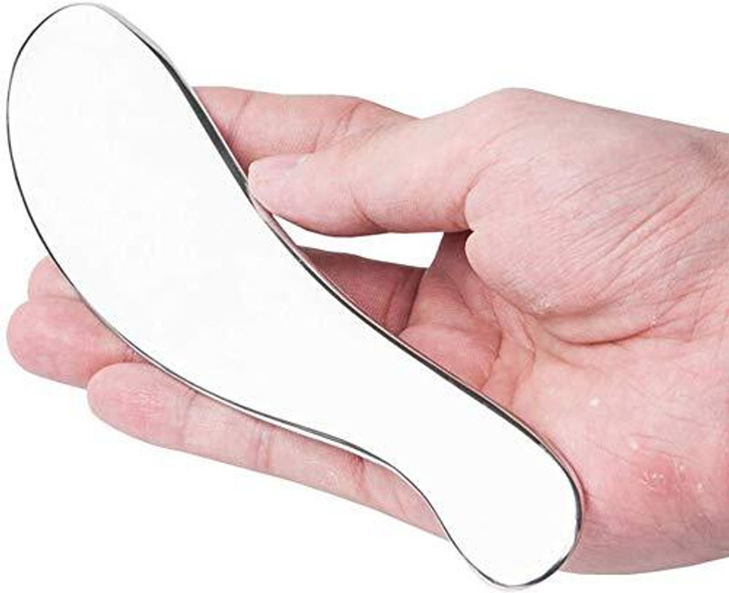 Livronic Stainless Steel Gua Sha Massager Tool (Natural SS Colour)