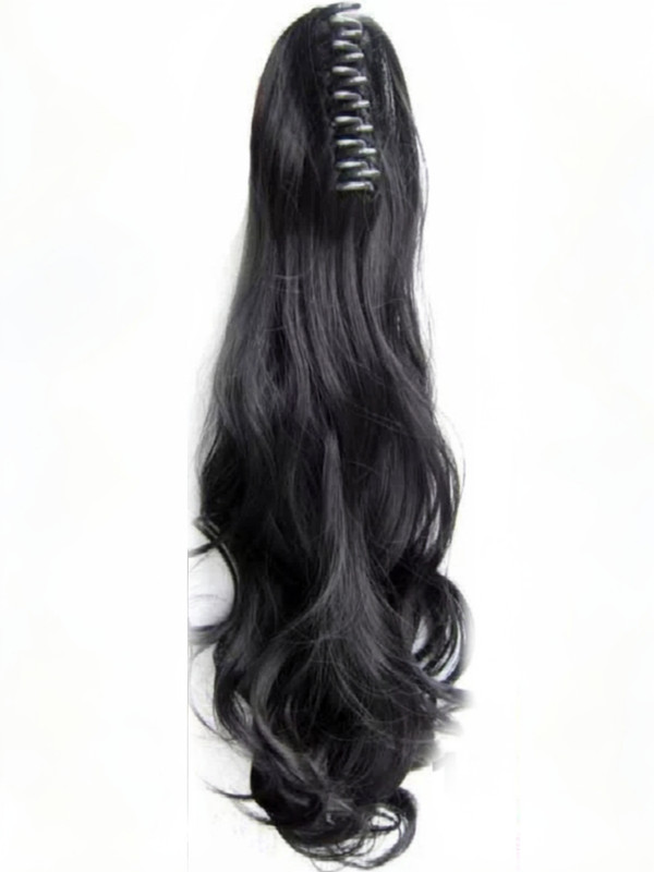 Rizi Synthetic Wavy Hair Clutcher Accessories for Girls Women 20 Inch Braid Extension(Black)