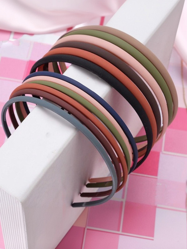 Myra Collection Teeth Comb Shine Hairband Matte Hair Accessory For Girls (Set Of 12) Head Band(Multicolor)