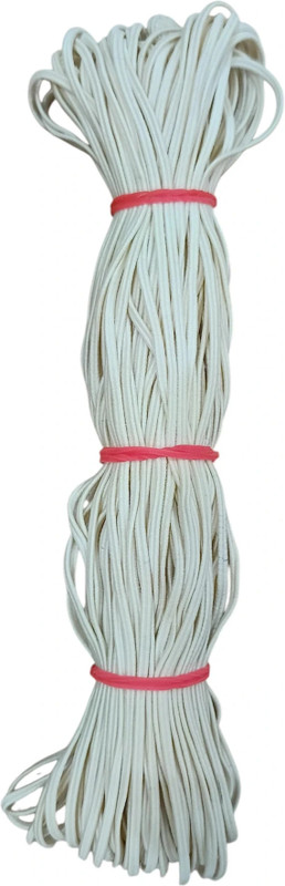 FilterFashion 2mm Elastic Band for Scrunchies – Soft & Durable (10m Roll, White) Hair Accessory Set(White)