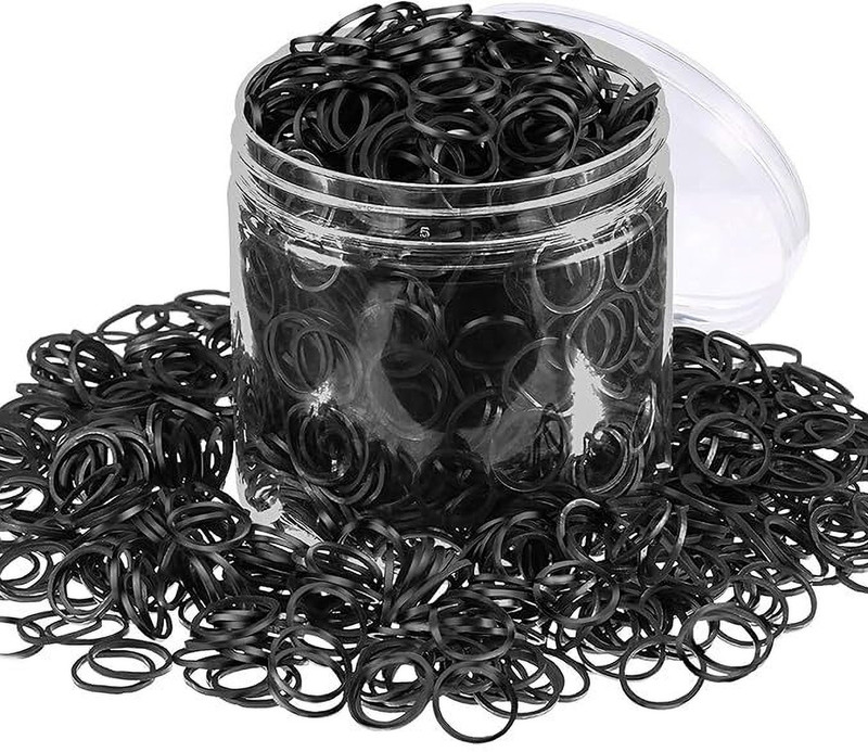 virtuvend ventures (900 PCS) Elastics Stretchy Hair Tie Ponytail Rubber Band(Black)