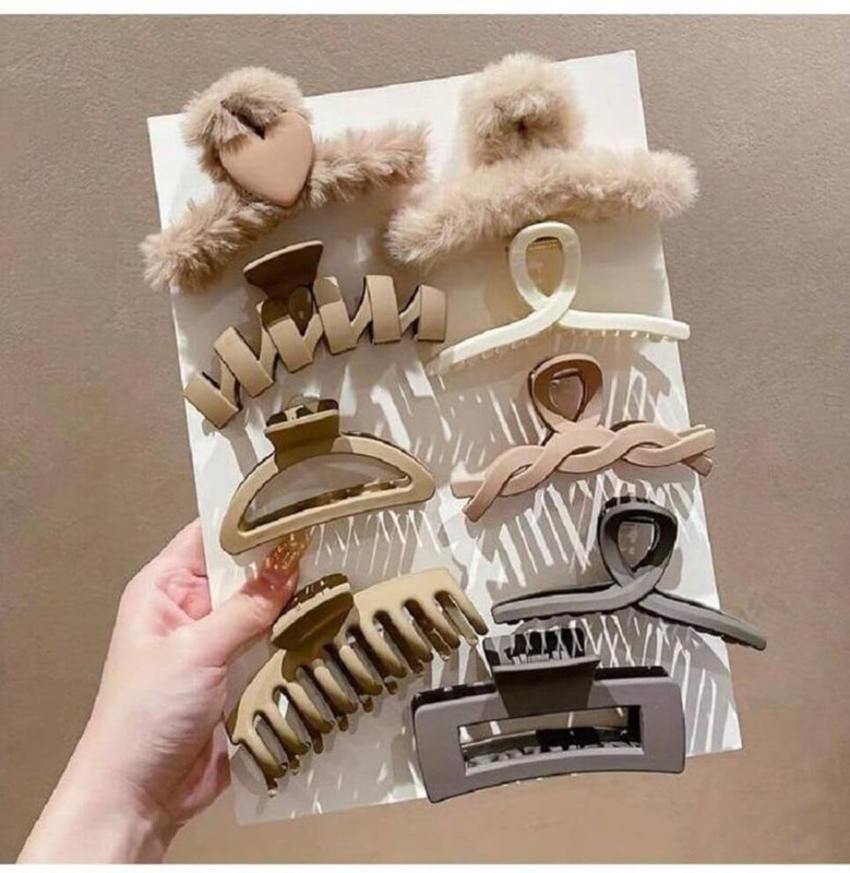 Rasa 9pcs Large Claw Clips For Thick Hair Hair Claw(Multicolor)