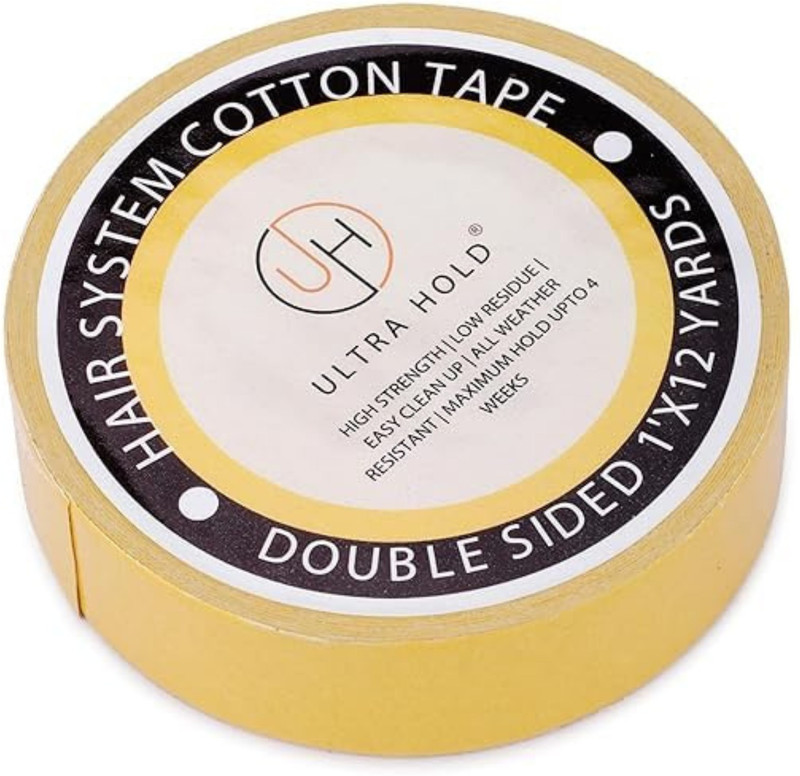 Ultra Hold Wig Patch Double Sided Tape Waterproof (1'X12 Yard) Hair Accessory Set(Yellow)