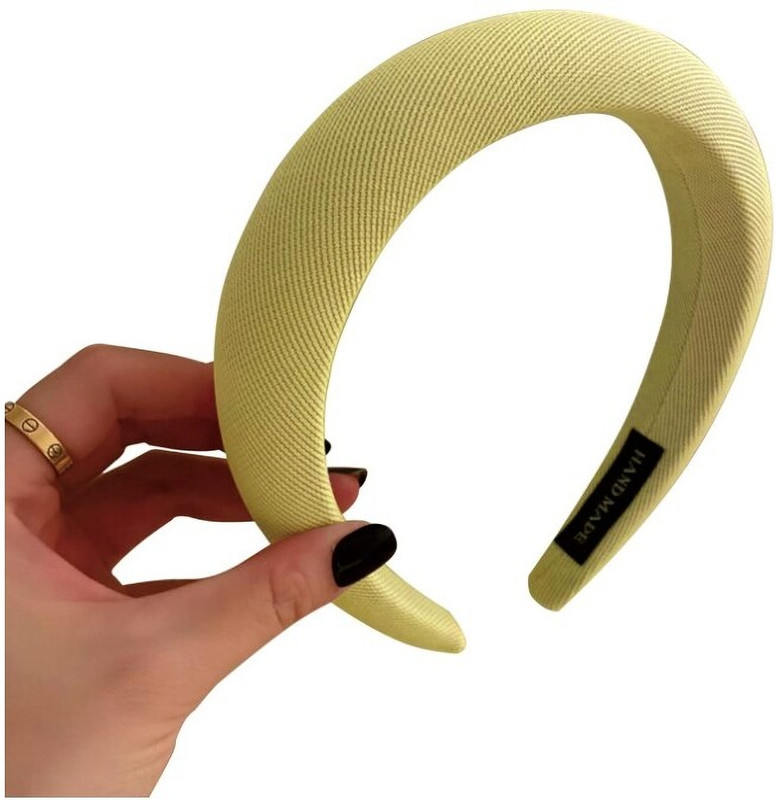 ROCXY Soft Fabric Cushion Stylish Hairband/Fancy Hairband (Yellow)