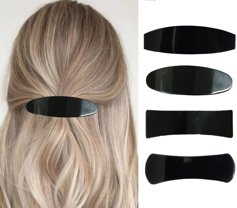 Tintoo 4pcs large size French hair barrete hair center clips for ladies,girls and women Hair Clip(Black) - 69% off at DetectaDeal