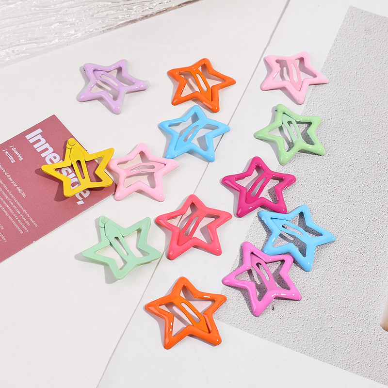 Blubby Star Shape Hair Clips Hair Pins for Girls Women (Pack of 10 Pieces Combo) Hair Pin(Multicolor)