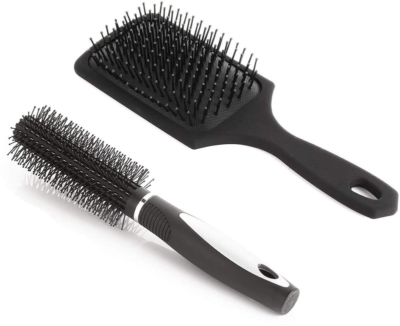 FROSTED COSMETIC Round Rolling Curling Comb Hair Brush With Paddle Brush Comb For Men And Women