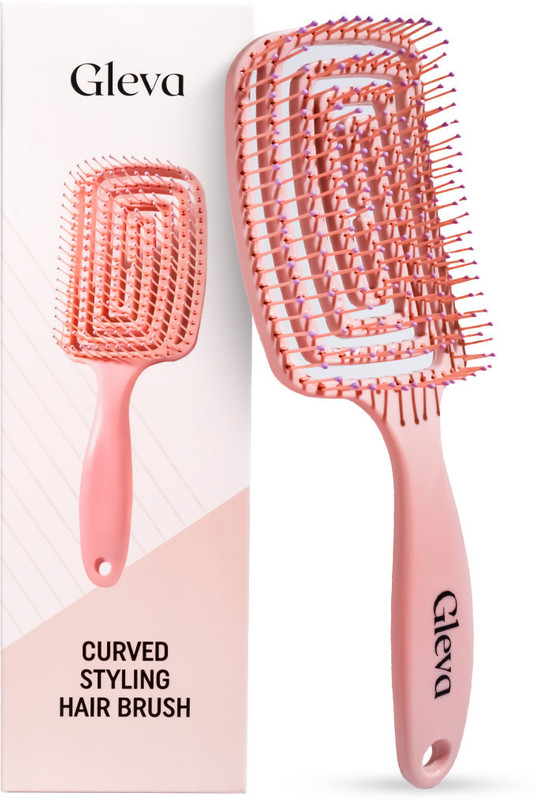 Gleva Detangling Hair Brush, Hair Styling Brush, Curved Vented Hair Brush