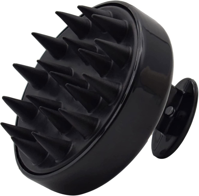 RUGY Hair Scalp Massager Shampoo Brush with Soft Silicone Bristles (BLACK)