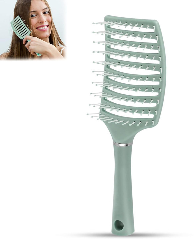 DeeKay Detangling Hair Brush Pack of 1 Green Colour, Curly & Straight Hair hair combo(Green)