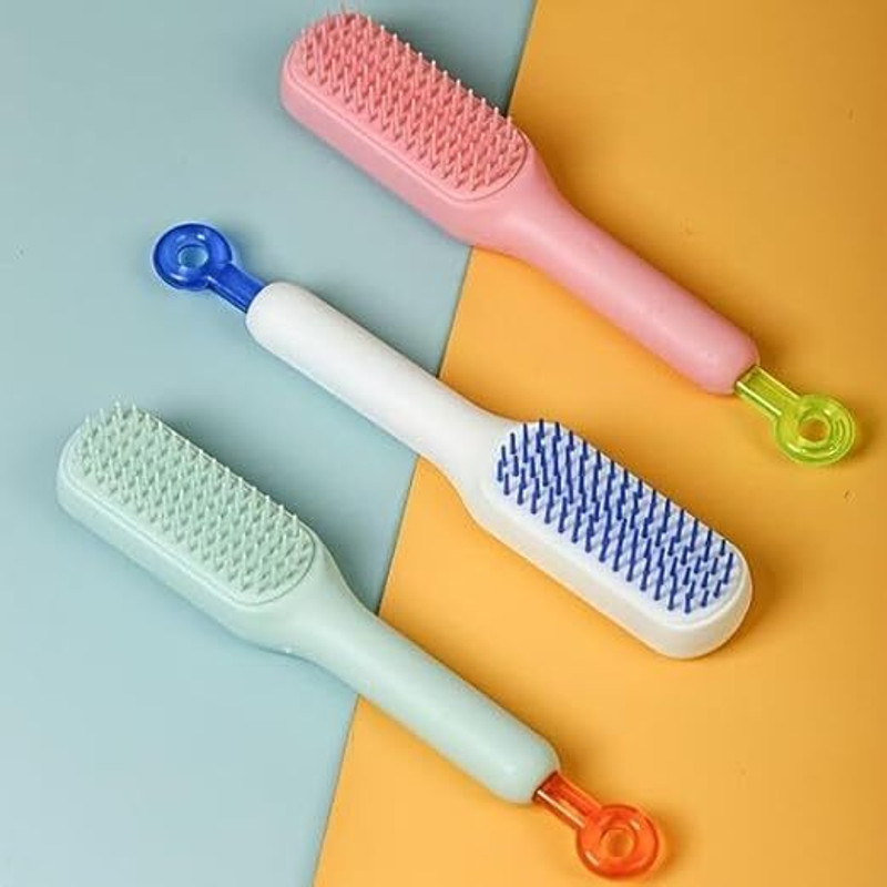 ALAKHEXPORT Retractable Cleaning 2 Pack Hair Brush, Massage Hairbrush for Men and Women