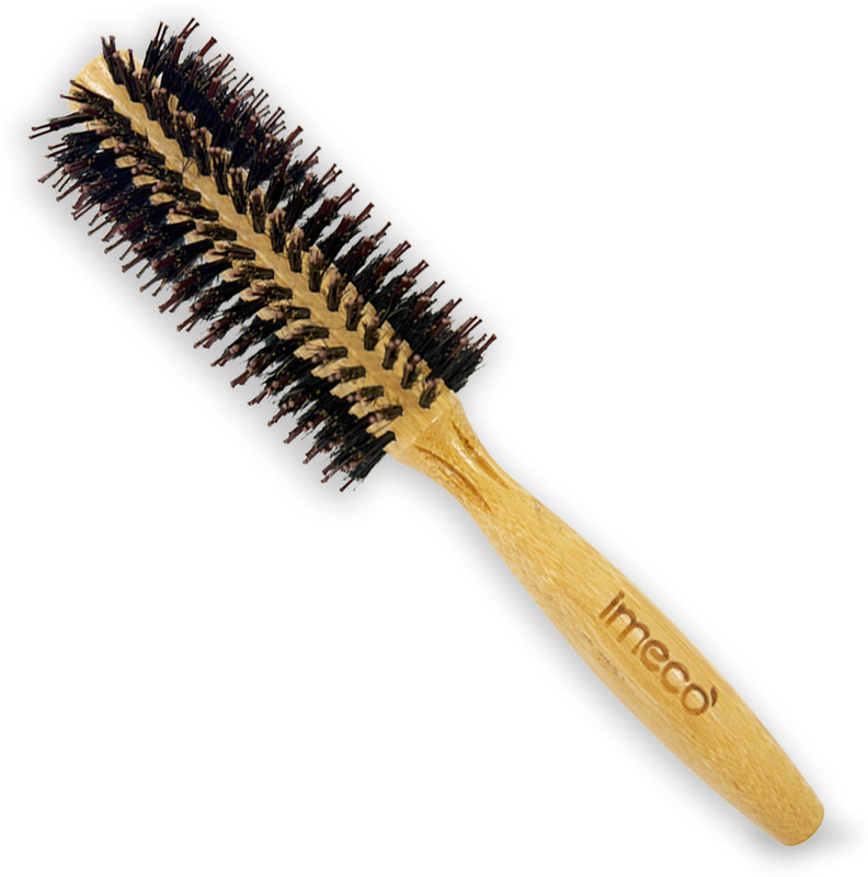 IMECO Bamboo Rolling Hair Brush | Roller Brush for Curls, Volume, Straightening |
