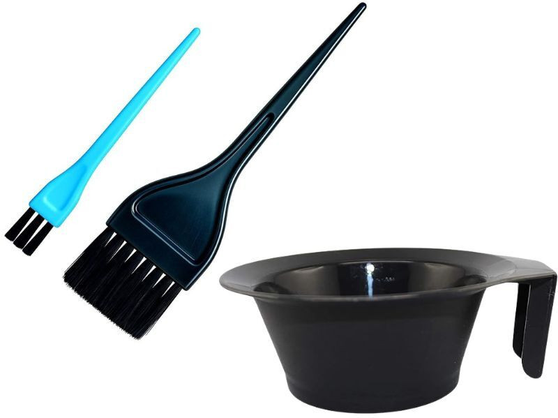Onward Plastic Hair Dye Mixing Bowl Set with 2 Tinting Brushes for Hair