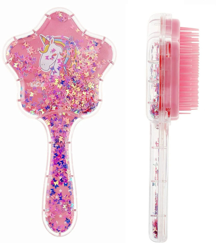 ASKO Magical Unicorn Star Glitter Hair Brush – Detangling Comb for Kids & Girls