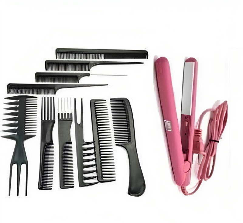Winble 10 PCS MULTI COMB SET WITH HAIR STRAIGHTENR
