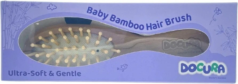 DOCURA Baby Bamboo Hair Brush | Newborn & adults | Gentle on hair & scalp