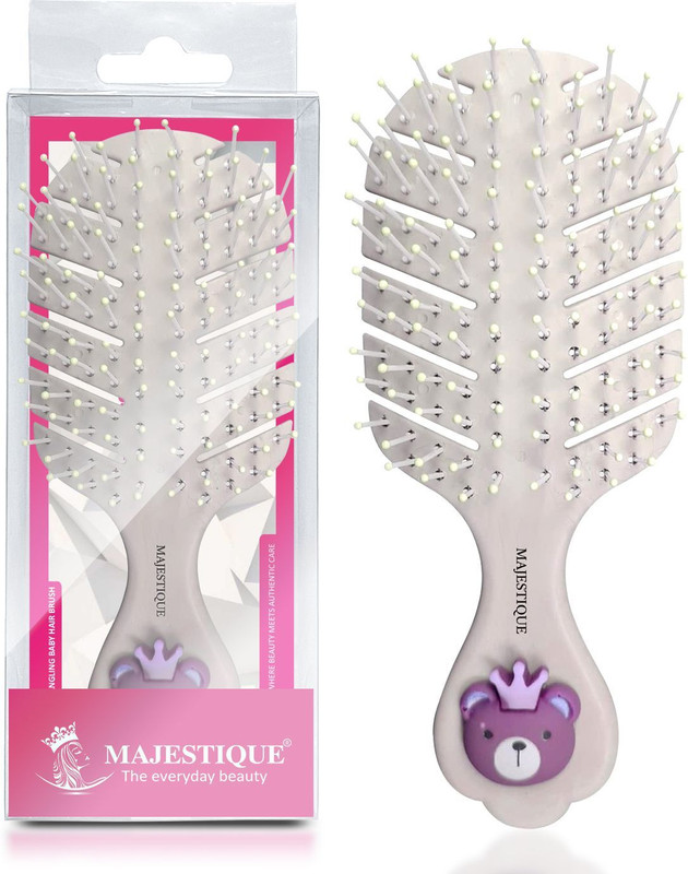 MAJESTIQUE Bio-Friendly Mini HairBrush, Pocket Pro for Curly, Wet and Dry Hair