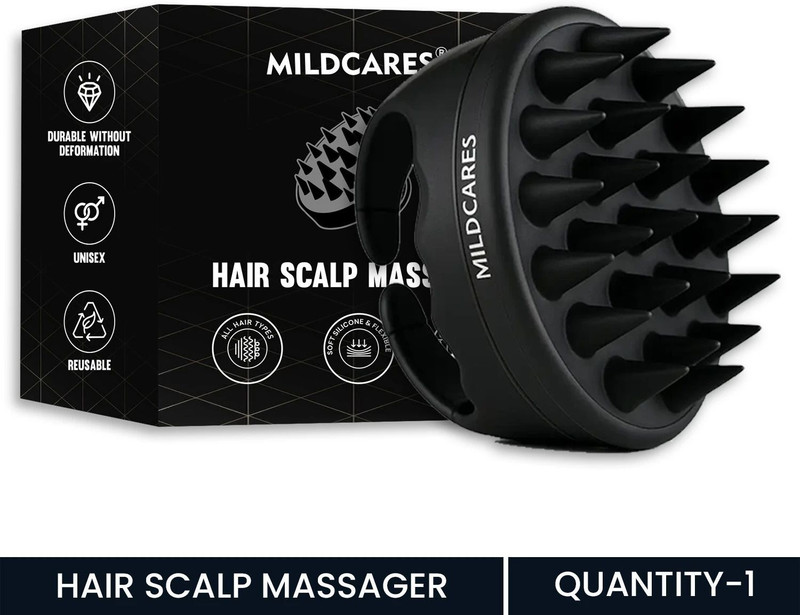 Mildcares Hair Scalp Massager Brush | Soft Silicone Scrubber for Hair Growth Dandruff Care