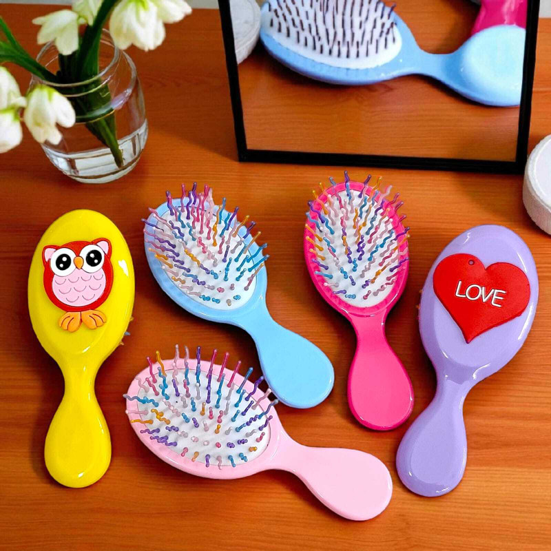 Tera13 Soft-Bristle Detangling Hair Brush for Girls, Kids & Women Random Design