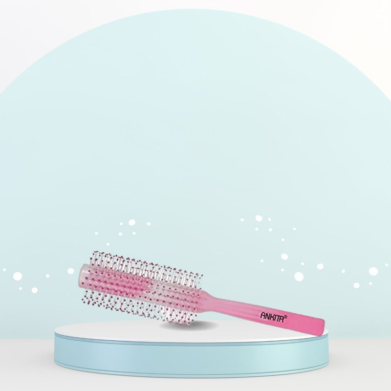 Ankita Round Hair Brush with Strong and Flexible Nylon Bristles