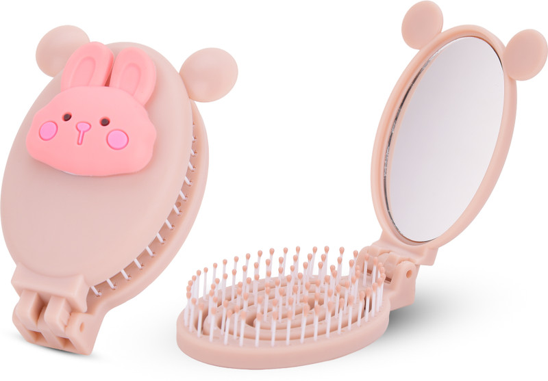 RarePicks Cute Foldable Hair Brush & Mirror for Women & Girls