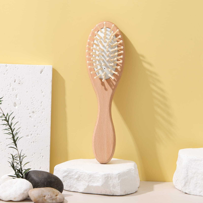 TONY STARK Baby Wooden Hair Brush, Toddler Paddle Detangling Brush for Wet & Dry Hair