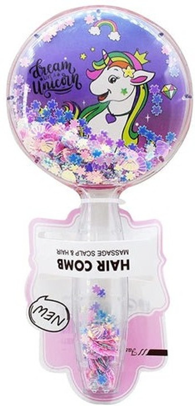 Jetrive Unicorn Glittery Round Hair Comb, Hair Brush