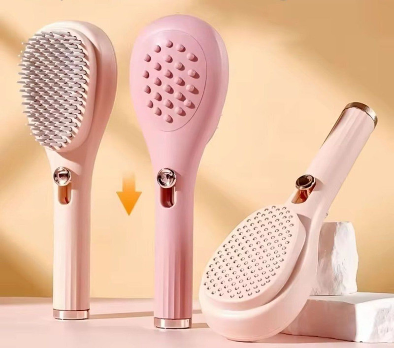 JYONIL Hair Brush with Self-Cleaning Bristles Anti-Static Massage Comb