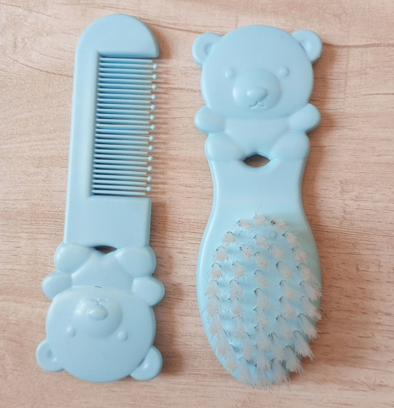 gracy New Born Baby Hair Comb & Brush Set, Soft Nylon Bristles Premium Grooming Kit
