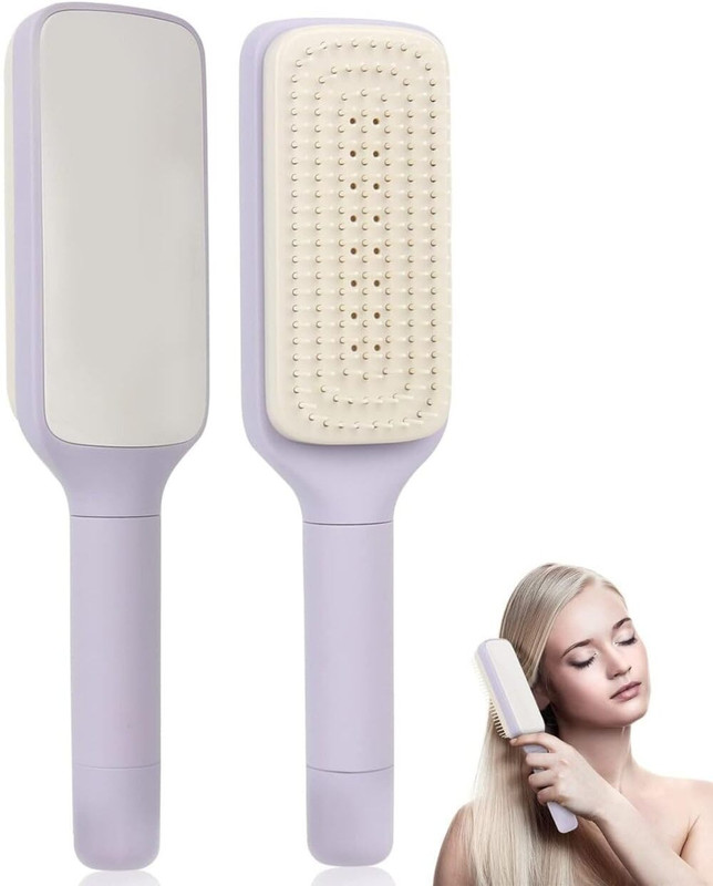 GNASTAS 4 in 1 Self Cleaning Hair Brush, Massage Brush Hair Combs
