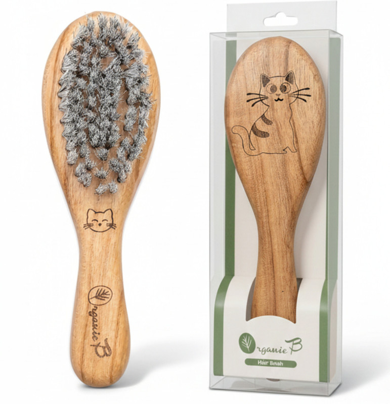 Organic B Cradle Cap Wooden Hairbrush | Toddler, Kids