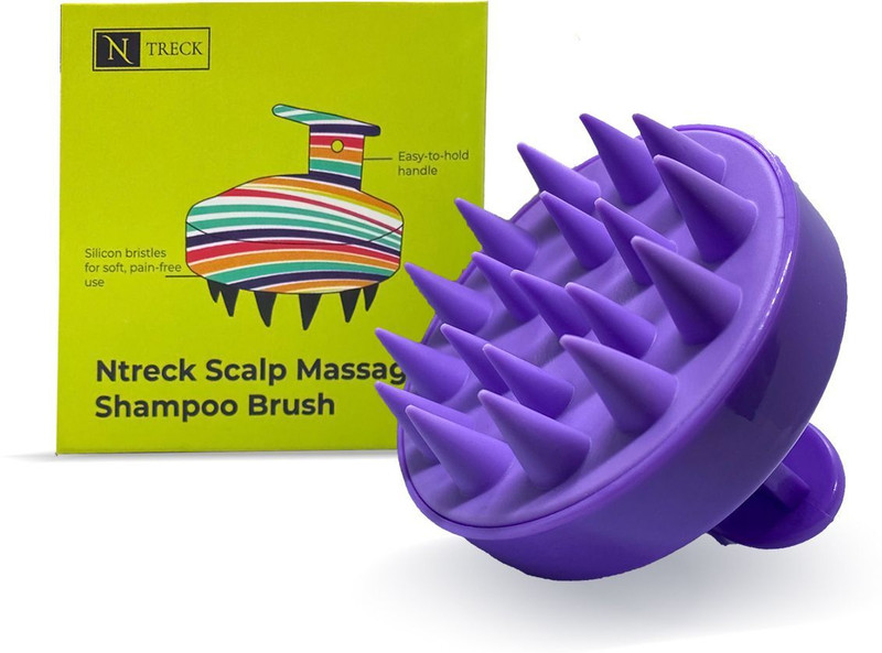 N Treck Scalp Massager for Hair Growth | for Hair Massager, Hair Scalp Scrubber - Purple