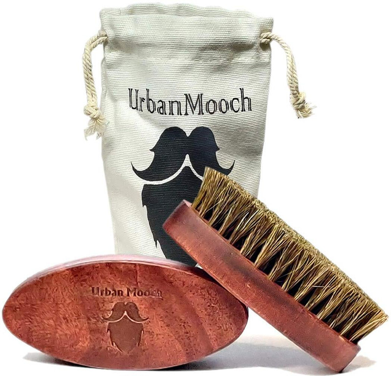 UrbanMooch 100% Natural Bristle Beard Brush:Travel-Friendly, Premium Wood | Daily Beard Use