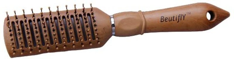 beutifly Hair Accessories Wooden Flat Curler Hairbrush