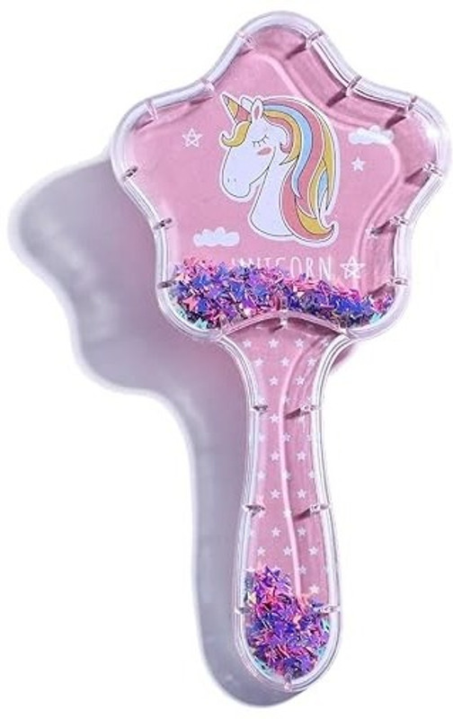 banira Unicorn Star Shaped Novelty Glittery Star Brush Comb Hairbrush for Kids
