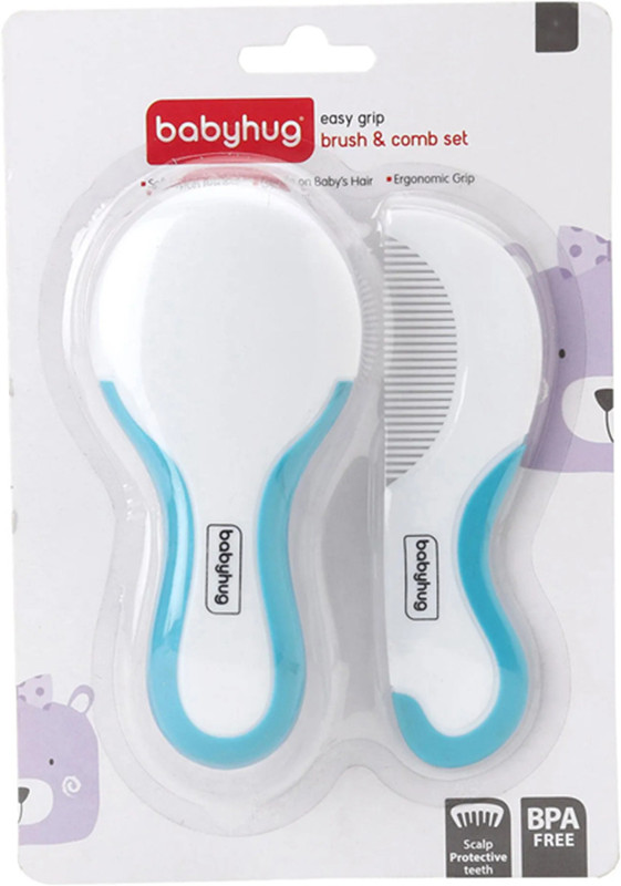 babyhug Easy Grip Baby Grooming Comb & Hair Brush Set