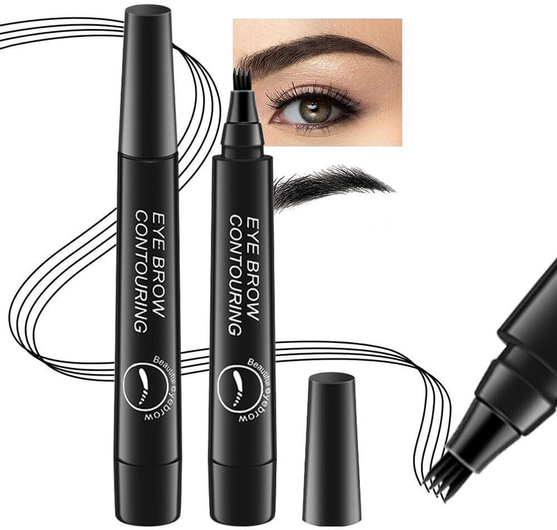 Bajajbeautyshop 4 In 1 Point Eyebrow Pencil Black,(black)