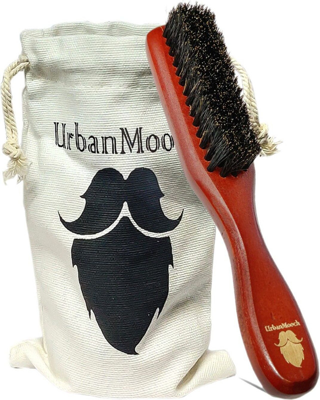 UrbanMooch Bristle Beard Brush with Grass Tree Wooden Handle