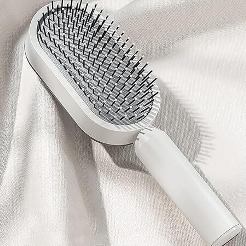 PAVITYAKSH CUSHION COMB Self Cleaning Hair Brush