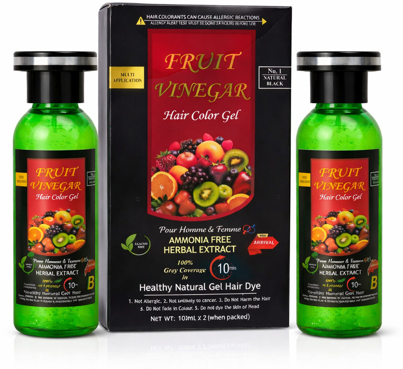 URBANUCANBE Ammonia Free Herbal Hair Dye for Men & Women | 100% Grey Coverage in 10 Minutes , Natural Black 20 Minutes HAIR COLOR
