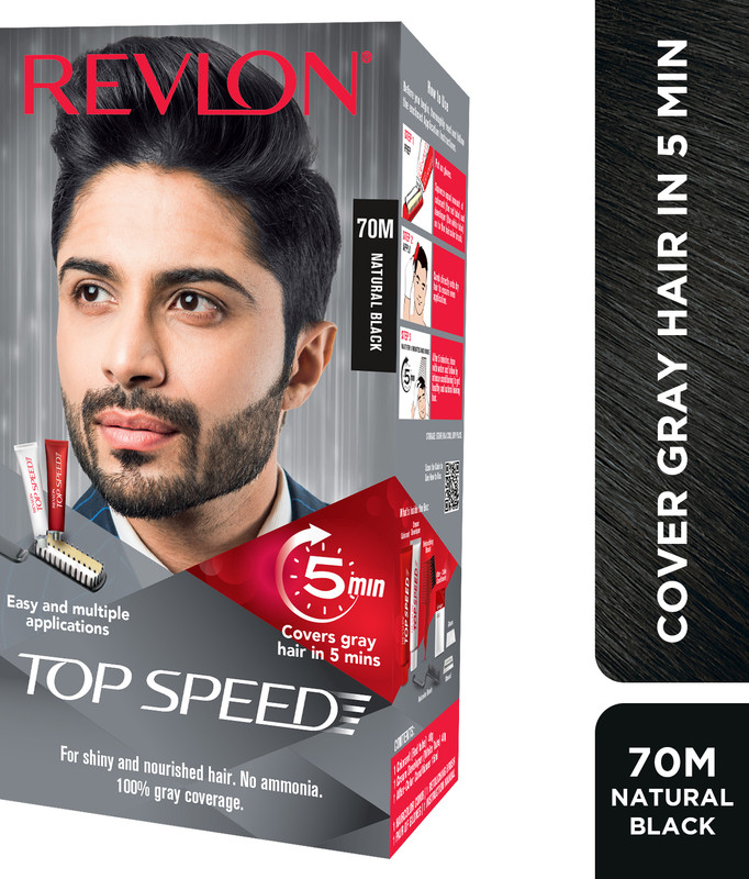 Revlon Top Speed Hair Color Man , Natural Black 70M