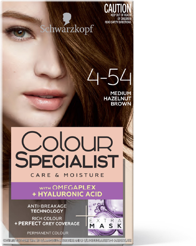 Schwarzkopf Colour Specialist Permanent Hair Colour , 4.54 Medium Hazelnut Brown