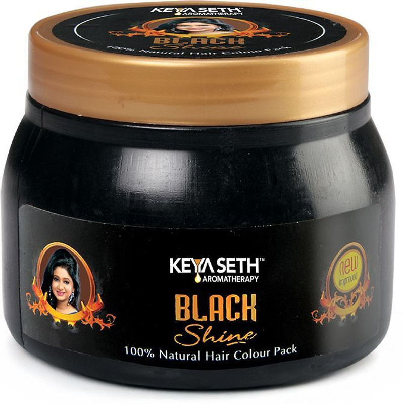 KEYA SETH AROMATHERAPY Black Shine Hair Pack Natural Hair Colour, Dye with Ayurvedic Herbs, Men & Women , Black
