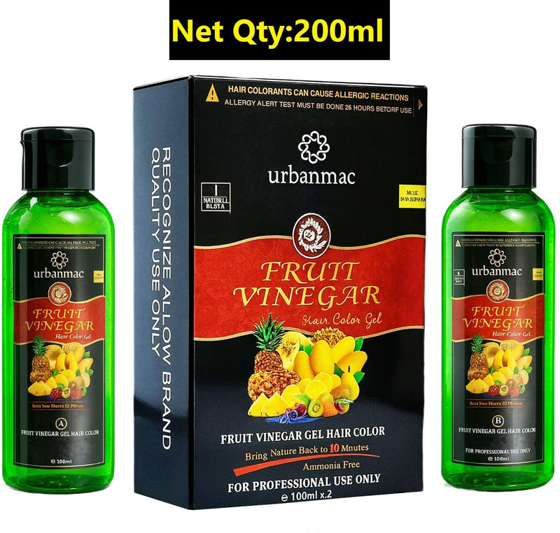 URBANMAC Fruit Vinegar Gel Based Hair Color , Natural Black