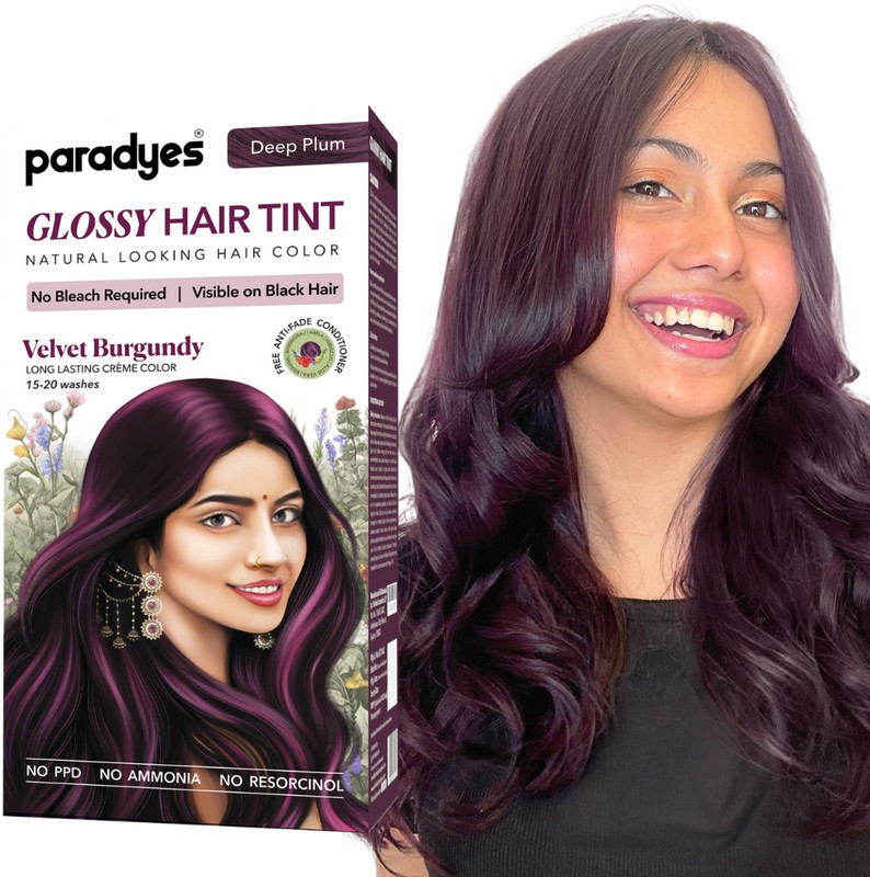 Paradyes No Bleach Glossy Hair Tint, For Natural Black , Cherry Coke