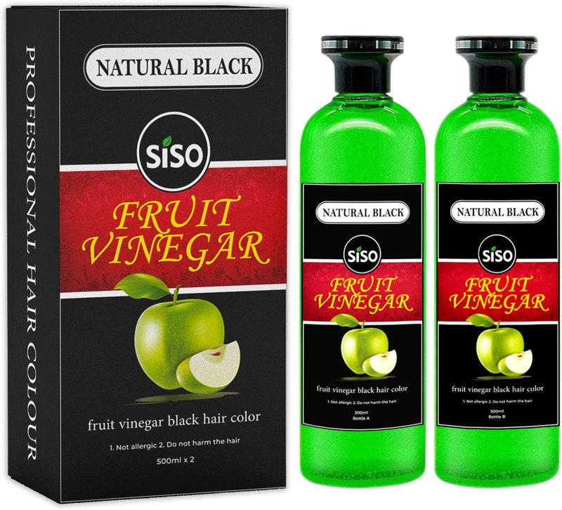 SISO Fruit Vinegar Hair Color, Natural Black Color Dye , Natural Black 1.0