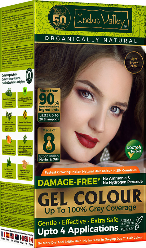 Indus Valley Organically Natural Damage Free Gel Hair Color,No Ammonia Hair Men Women , Copper Mahogany 5.40